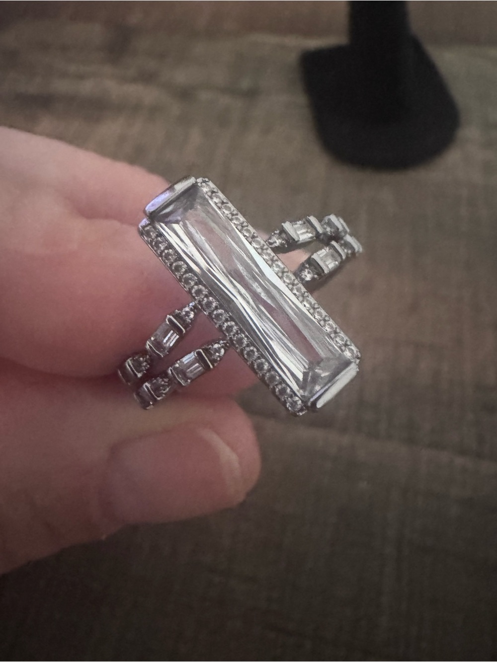 Statement Baguette Crystal Ring